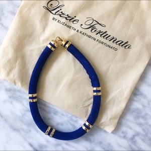 Lizzie Fortunato Double Take Necklace Cobalt Suede